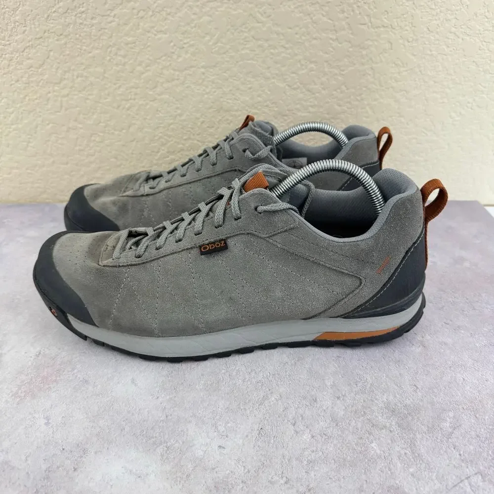 Oboz Bozeman Low Gray Suede Leather Hiking Trail Shoes Mens Size US 11.5